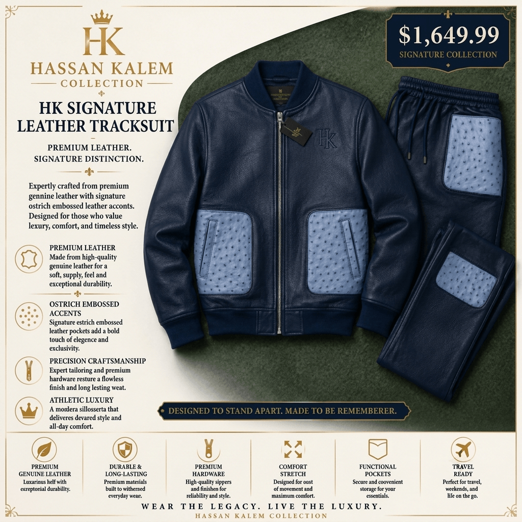 HK SIGNATURE LEATHER TRACKSUIT