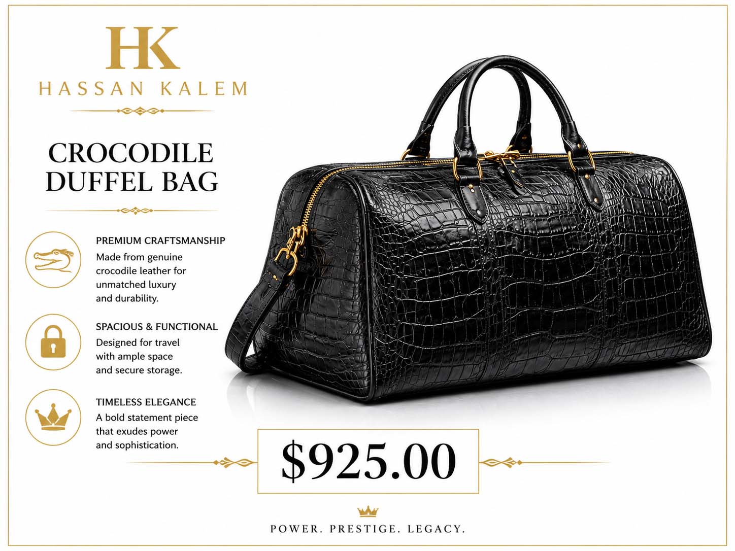 CROCODILE DUFFEL BAG