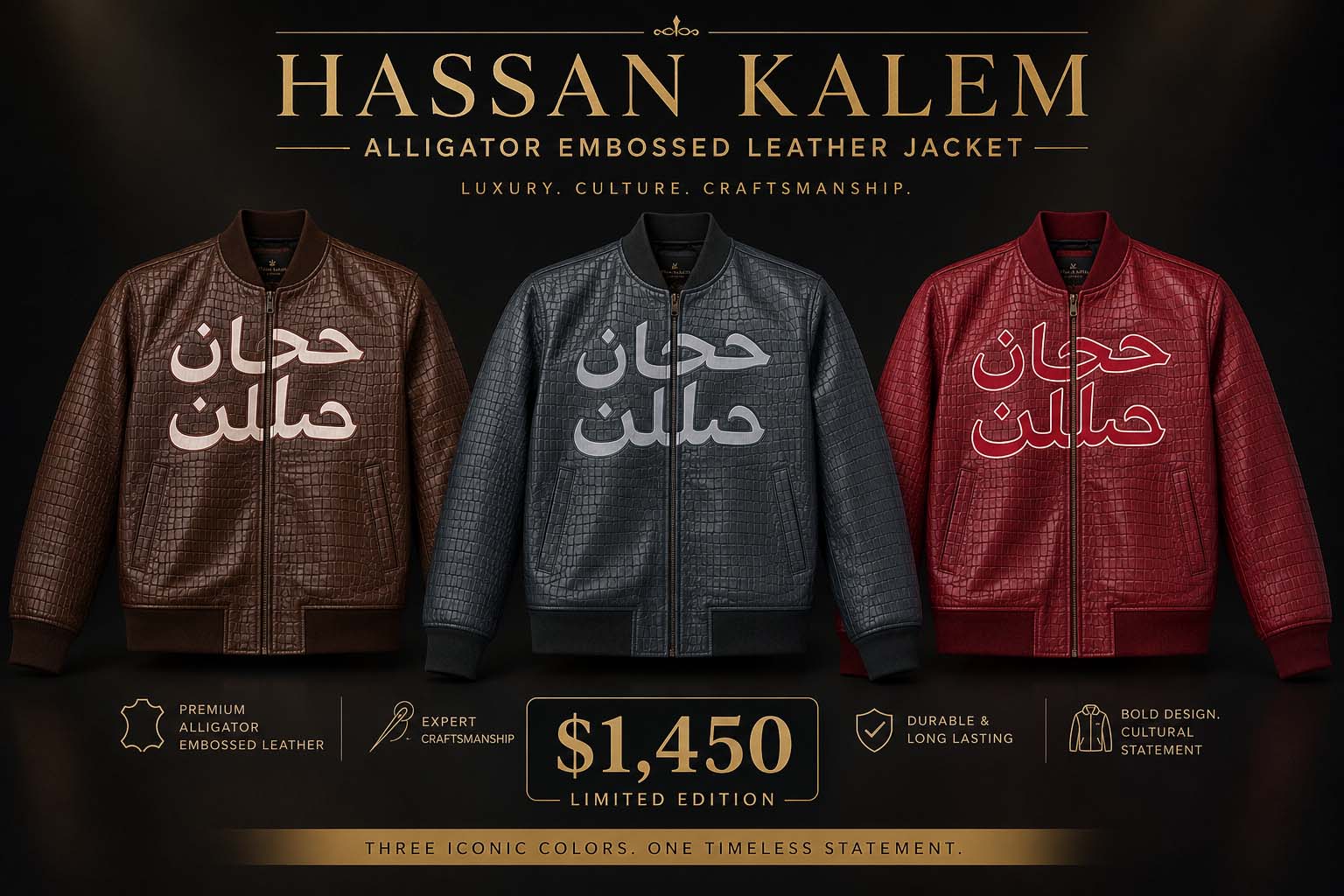 ALLIGATOR EMBOSSED LEATHER JACKET