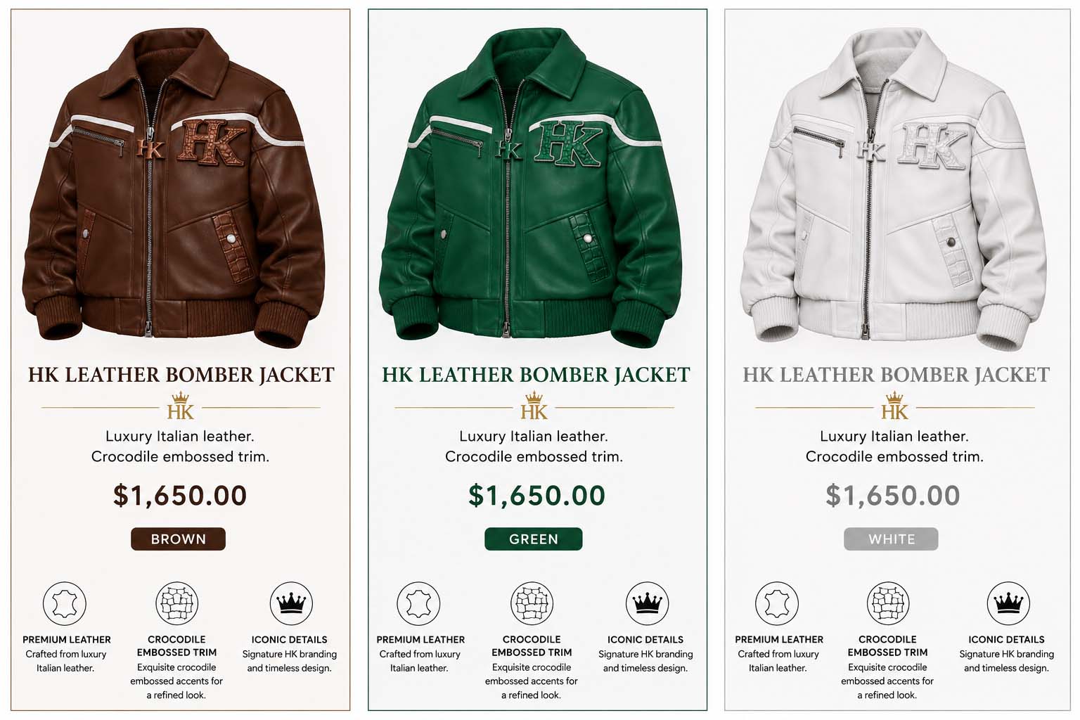 HK LEATHER BOMBER JACKET