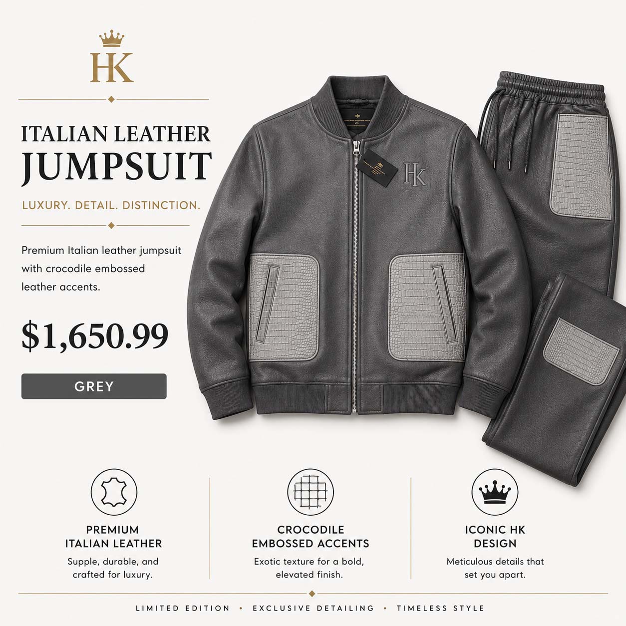 ITALIAN LEATHER  JUMPSUIT