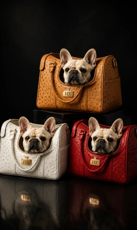 LUXURY OSTRICH EMBOSSED PET CARRIER