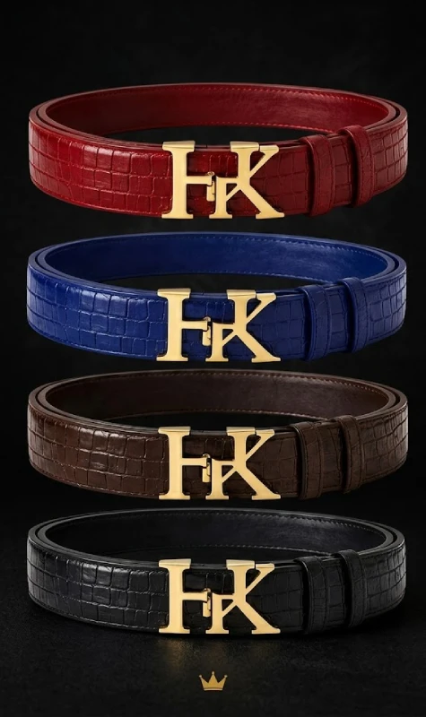 SIGNATURE BUCKLE HK CROCODILE BELT